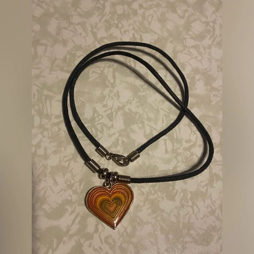 Enamel Heart Necklace #7515
